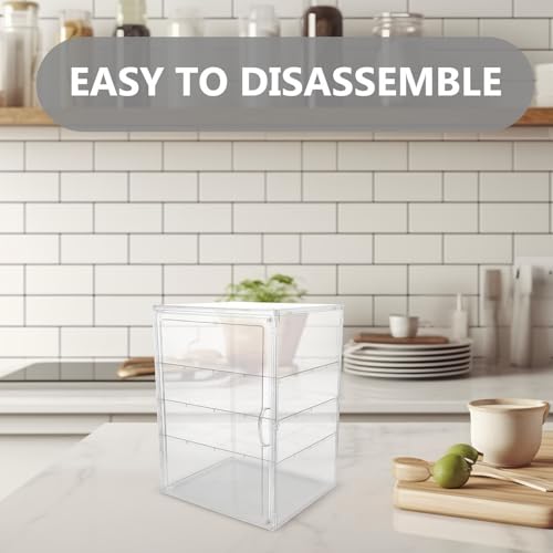 Vitrina para pan con niveles desmontables y ajustables expositor acrílico 3
