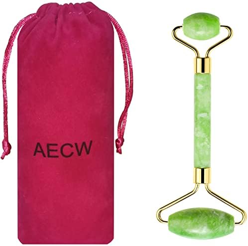AECW Natural Jade Roller for Face Eyes Tool Jade Facial Roller Noiseless Facial Massage Roller