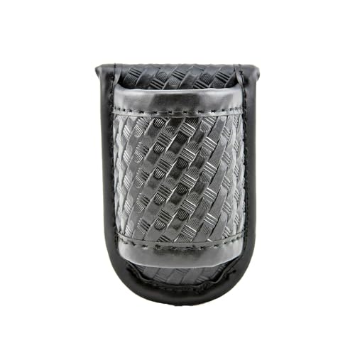 ZGGAZCA Flashlight Holder Duty Belt Basketweave Leather Pouch Accessories for Flash Flashlight Holders Case for Flashlights Durable Light Holder for Duty Belt Use