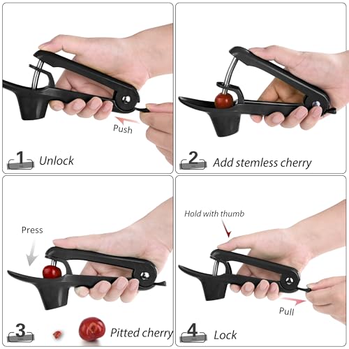 Cherry Pitter - Makmzoon Cherry Pitter Tool Stainless Steel Rod(Black) — view 3