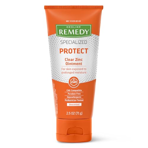 Image of Medline Remedy Specialized Clear Zinc Oxide Ointment (2.5 oz Tube), Unscented, Transparent Protectant, Incontinence Care, Diaper Rash, Wetness Protection, Soothing, Hypoallergenic, Adults, Children