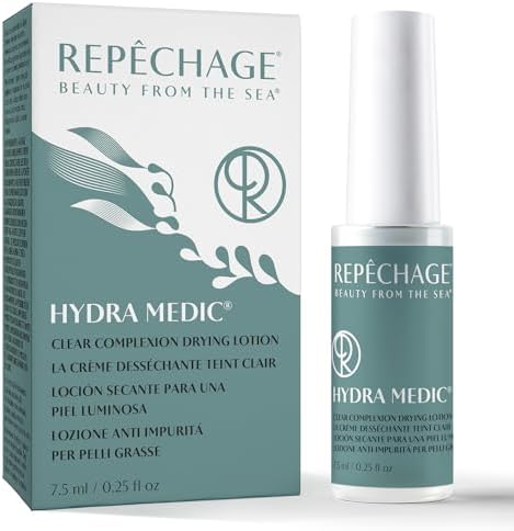 Repechage Hydra Medic Drying Lotion Targeted Treatment (0.25 fl oz / 7.5 mL) โ Salicylic Acid & Fruit Acid โ Overnight Blemish Solution with Mulberry, Licorice & Kojic Acid โ Pro-Grade Skincare