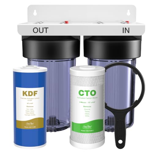 SimPure Whole House Water Filter System 2-Stage Clear 10 x 4.5 KDF