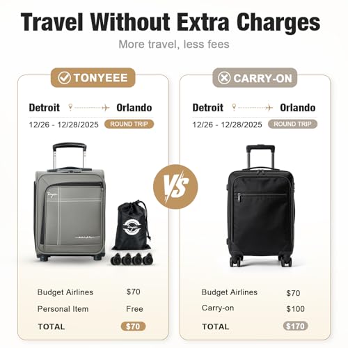 Tonyeee 17 Inch Underseat Carry-On