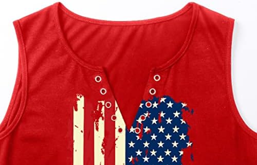 MAIHUN American Flag Tank Tops for Women 4th of July Shirts Ring Hole Sleeveless V-Neck T-Shirt Patriotic Tees