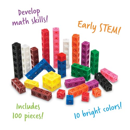 image for Learning Resources MathLink Cubes - Set of 100 Cubes, Ages 5+ Kinderga