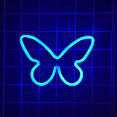 Image of 1 Pcs Butterfly Neon Signs，USB or 3-AA Battery Powered Neon Light or Party, Birthday, Wedding, Bedroom Wall Bar, Bedroom, Indoor