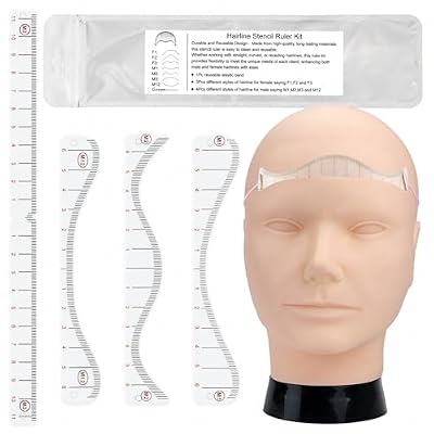Men Baldness Scalp Tattoo Practice Kit Male 3D Training Head, Hairline Mapping Ruler & Precision Tools for Tattoo Scalp Training (Male Practice Kit)