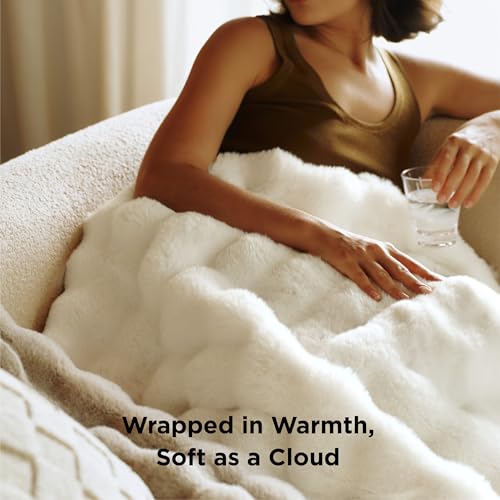 Bedsure Fluffy Faux Fur Throw Blanket