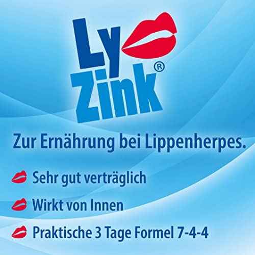 LY ZINK, Zur Ernährung bei Herpes, Lysin + Zink, Für langanhaltende gesunde Lippen, 15 Kapseln