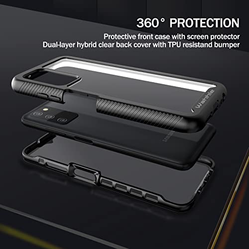 wahhle Compatible with Samsung Galaxy A03S Case, Built in Screen Protector Full Body Shockproof Slim Fit Bumper Protective Phone Cover for Samsung A03S 6.5 Inch Men Women-Black/Clear by wahhle - Used condition - Image 3