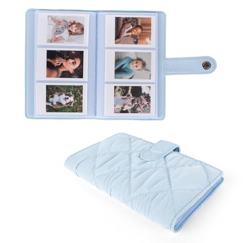 HIYQIN 108 Pockets Photo Album for Fuji Instax Mini Film/Polaroid 3-inch Pictures, PU Leather Cover Photo Book for Instax Mini 12 11 9 41 EVO Liplay Instant Camera - Blue - Image 7