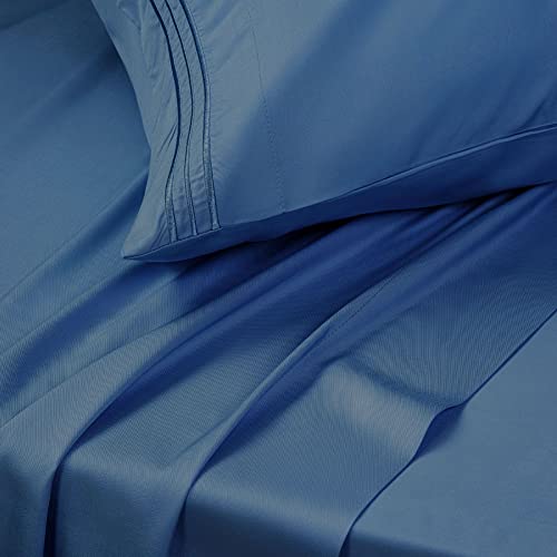 Sonoro Kate Bed Sheet Set Super Soft Microfiber 1800 Thread Count Luxury Egyptian Sheets 16-Inch Deep Pocket Wrinkle-4 Piece(Queen, Navy Blue) #TOP3