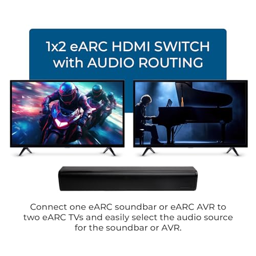 Conmutador HDMI eARC para conectar receptor AV a dos televisores en salas multimedia 7