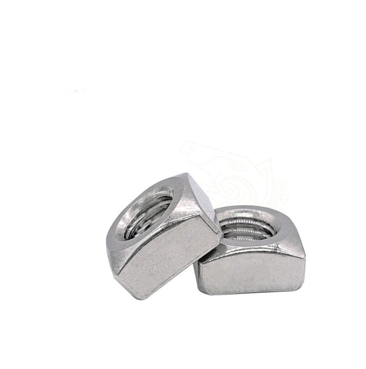 (Qty 100pcs) 3/8-16 Stainless Steel Square Nuts 3/8x16 Nut 3/8 x 16 Coarse Thread Hardware Fastener Kit Set RV7176S