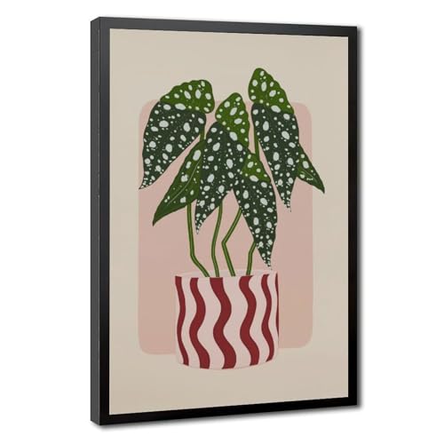 Impression sur toile bégonia panachée pour décoration murale de bureau et chambre en 30x45 cm