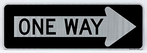 One Way Sign, Right Arrow  12” x 36”