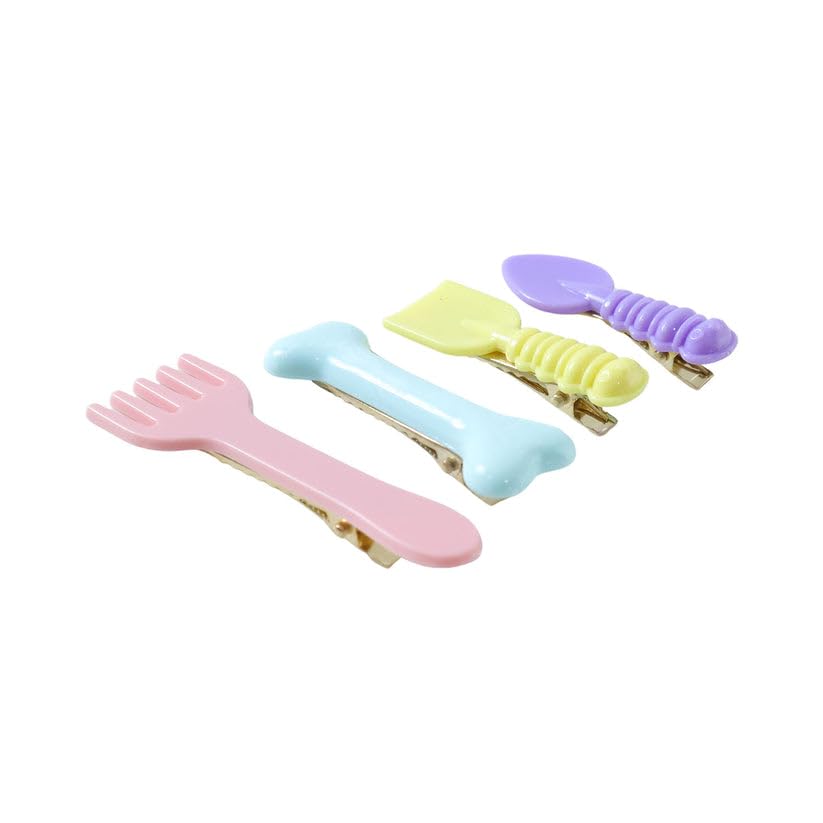 Image of Cute Cartoon Food Shape Hair Clips for Womens and Women, Decorative Snap Metal Hair Accessories for Daily Wear, School, Party and Casual Styling, Pack of 24 Pieces