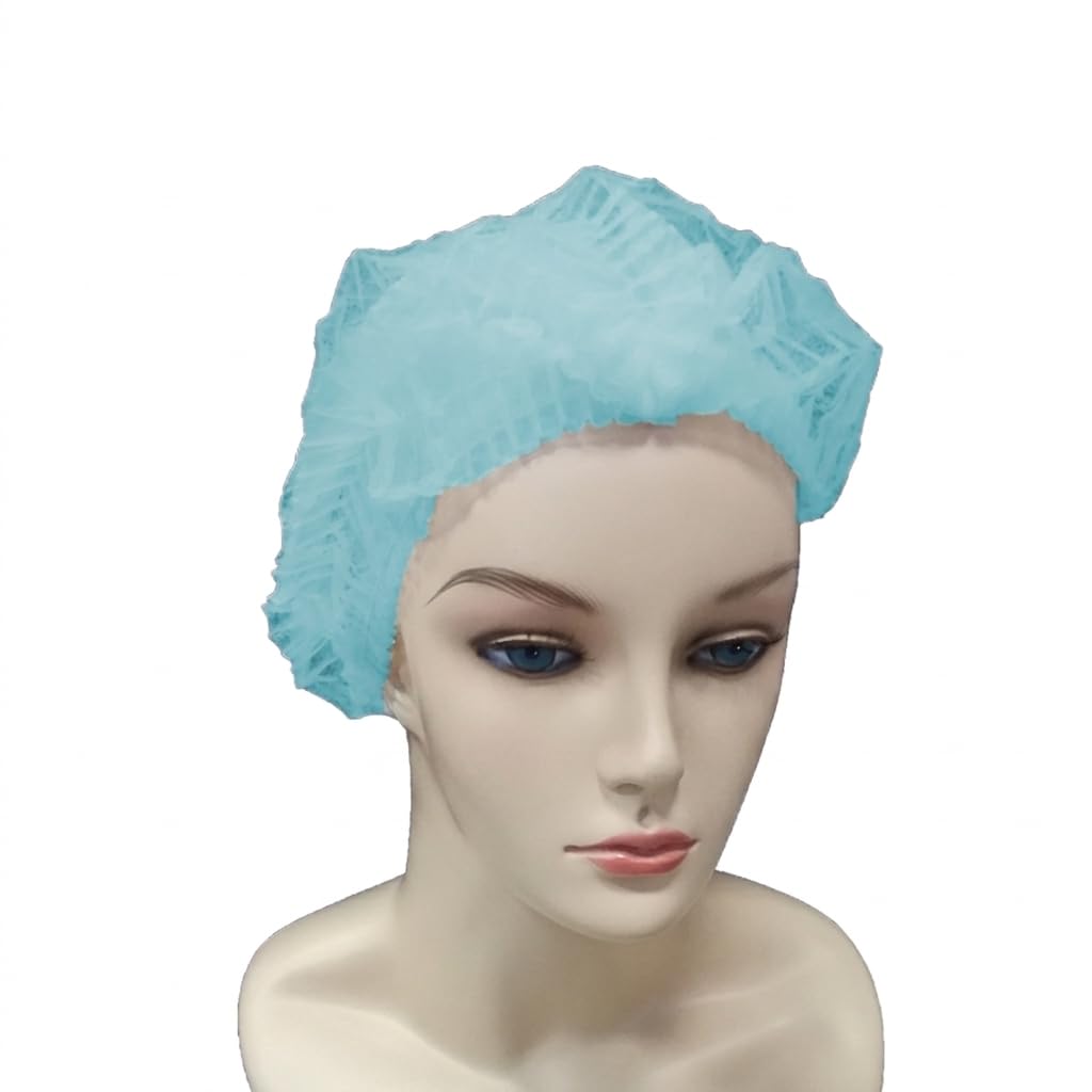 Gorros Desechables Detectables 53 cm de Polipropileno PP 14 g con Tira Metálica Detectable | Ajuste Elástico | Industria Alimentaria, Sanitaria y Farmacéutica | Caja 1000 Unidades