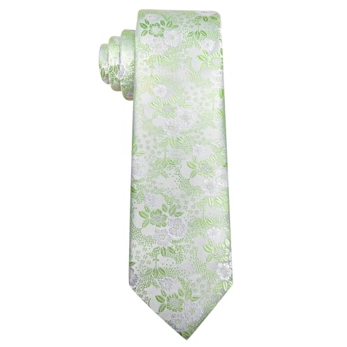 Image of Barry.Wang Men Tie Set Floral Paisley Silk Necktie Pocket Square Cufflinks Formal Wedding Party Business