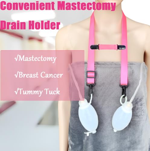 Image of 2Set Shower Lanyard for Mastectomy Drain Holder,Adjustable Mastectomy Recovery Supplies,Tummy Tuck /Breast Cancer /Abdominal Debridement Patients Surgical Drain Holder