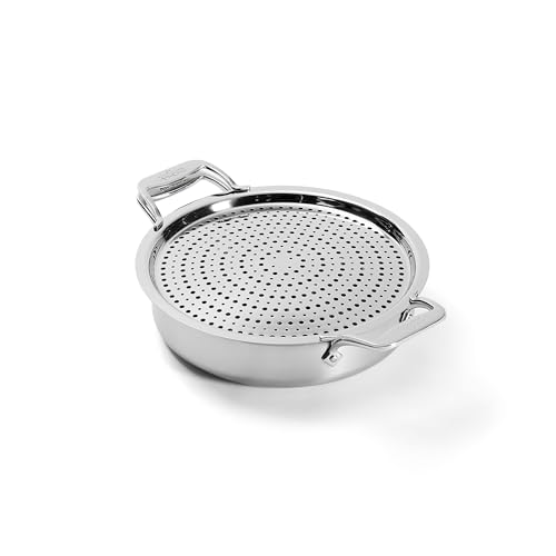 Image of All-Clad D5 5-Ply Brushed Stainless Steel Sauteuse with lid and Strain & Splatter Guard, 4-Quart, Induction, Oven & broiler safe up to 600F, Cookware, Kitchen Essential, Pots and Pans, Silver