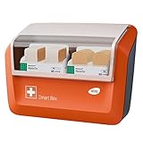 FLEXEO-Erste-Hilfe-Koffer-Set DIN 13157:2021 mit Wandhalterung, mit gefülltem WERO Pflasterspender und FLEXEO Augenspülstation inkl. 2x 500ml Flaschen Kochsalzlösung und Wandhalterung