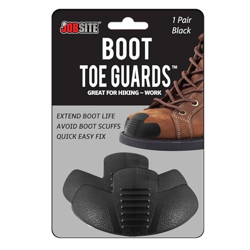 JobSite Boot Toe Guards - Shoe Toe Protector Guards Against Scratches and Hides Existing Damage - Black - 1 Pair