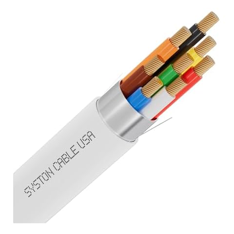 SYSTON 18/8 Fire Security Burglar Station Sound Alarm Control Cable Wire, 18 AWG 4 Conductors Plenum-Rated CMP/CL3P Shielded 100% Copper Stranded,UV Resistant RoHS for Low Voltage Applications Use Cover
