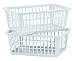 United Solutions BS0012-Two Mini Storage Baskets in White-Set of 2 White Baskets Designed to Organize-Ideal for Deep Drawer and Shelf Storage