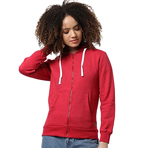 Image of PINACOLADA Women Stylish Zipper Sweatshirt Regular Fit for Casual Wear | Full Sleeves | Cotton | Sweatshirt Crafted with Comfort Fit and High Performance for Everyday Wear