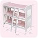 Badger Basket Triple Doll Bunk Bed - Pink Gingham Stackable Sleep Set with Ladder, Personalized Name Kit, and Bedding - Fits 14 to 20 Inch Dolls for Pretend Play and Display