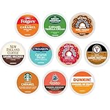 Caramel Flavored Coffee K-Cups Variety Sampler Pack, Includes Dunkin, Caribou, Starbucks, Cinnabon, Green Mountain, Folgers, Victor Allen And New England Caramel Macchiato, And Donut Shop Caramel Apple Pie, (20 Count)