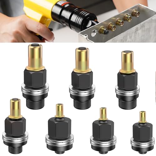 YOOPIN 7PCS Head Rivet Nut Tool M3 M4 M5 M6 M8 M10 M12 Rivnut Kit Carbon Steel Rivnut Gun Set for Rivet Nut Tool Manual Riveting Machine