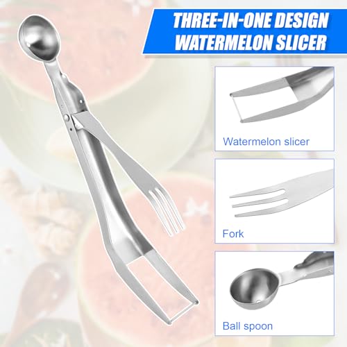image for lasuroa Watermelon Slicer Cutter, 3-In-1 Fruit Slicer Tool Stainless S