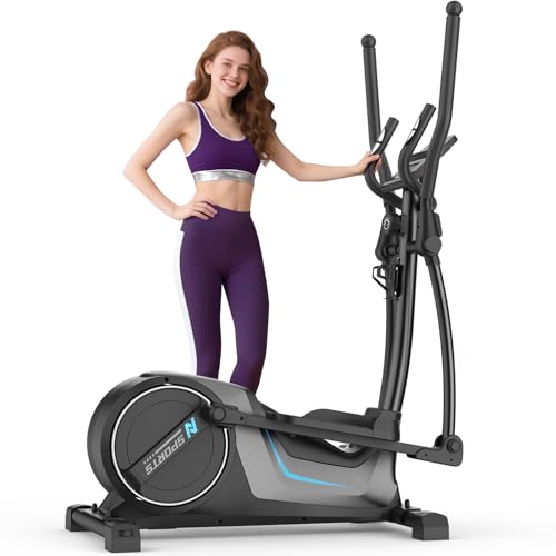Neezee Crosstrainer für Zuhause, Ultraleiser Ellipsentrainer mit 16 Widerstandsstufen, 8 kg Schwungrad, 16,5 Zoll Schrittlänge, Belastung 150KG, LCD-Display, Pulssensoren, Gerätehalterung Neezee Crosstrainer für Zuhause, Ultraleiser Ellipsentrainer mit 16 Widerstandsstufen, 8 kg Schwungrad, 16,5 Zoll Schrittlänge, Belastung 150KG, LCD-Display, Pulssensoren, Gerätehalterung