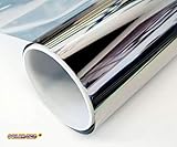 SOLAR-TEC Premium Spiegelfolie – 600 x 76 cm - Sonnenschutz – 99% UV-Schutz – Sichtschutz – 55% Wärmereflektion – Fensterfolie – selbstklebend – für Außen und Innenmontage