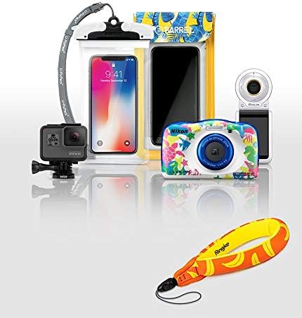 Ringke Waterproof Float Strap (2 Pack), Underwater Floating Strap, Wristband, Hand Grip, Lanyard Compatible with Camera, Phone, Key and Sunglasses (Banana & Black)
