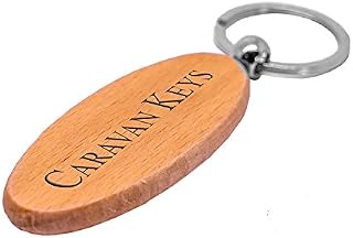 Caravan Keys Oval Wooden Keyring Key Ring