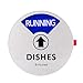 Kichwit Dishwasher Magnet Clean Dirty Sign Indicator with Running and Empty Options, Works on All Dishwashers, Non-Scratch Strong Magnetic Backing, Residue Free Adhesive Included, 4 Inch, Silver