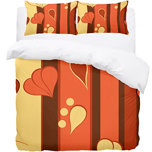 Linge de lit d'exception avec housse de couette jaune et rouge brique - 2