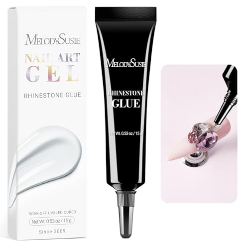 Image of MelodySusie 15g Pinpoint Nail Rhinestone Glue for Nails Super Strong Gel for Nail Charms Gems 3D Nail Gel UV Nail Glue for Nail Art Design Nail Chrome