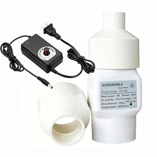 Inline Duct Fan with Speed Controller for Ventilation