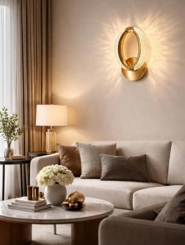 Image of Modern Crystal LED Wall Light, Decorative Indoor Wall Lamp with Warm White Lighting, Stylish Wall Mounted Light for Living Room, Bedroom, Hallway, (Pack of 4)