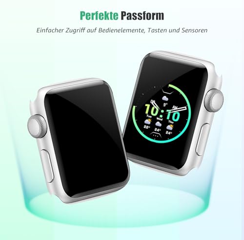 Bodyguard 2 Stück Schutzfolie für Panzerglas für Apple Watch Series 4/5/6/SE 40mm, HD Klar Anti-Bläschen Anti-Schmutz iWatch 6 40mm Displayschutzfolie, 3D Vollbildschirm Extrem Robust Schutzglas