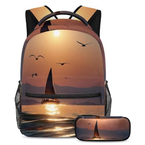 Sacs d'école pour garçons et filles multicolores, grand sac à dos mosaïque en spirale 40cm