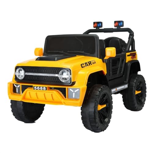 Carro elétrico Jipe Tank Amarelo Infantil Elétrico 12v com Controle Remoto