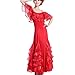 Yhhsgscr Ballroom Big Swing Skirt Modern Dance Dress for Women Banquet Dancewear National Standard Training Outfit,Red,XXL