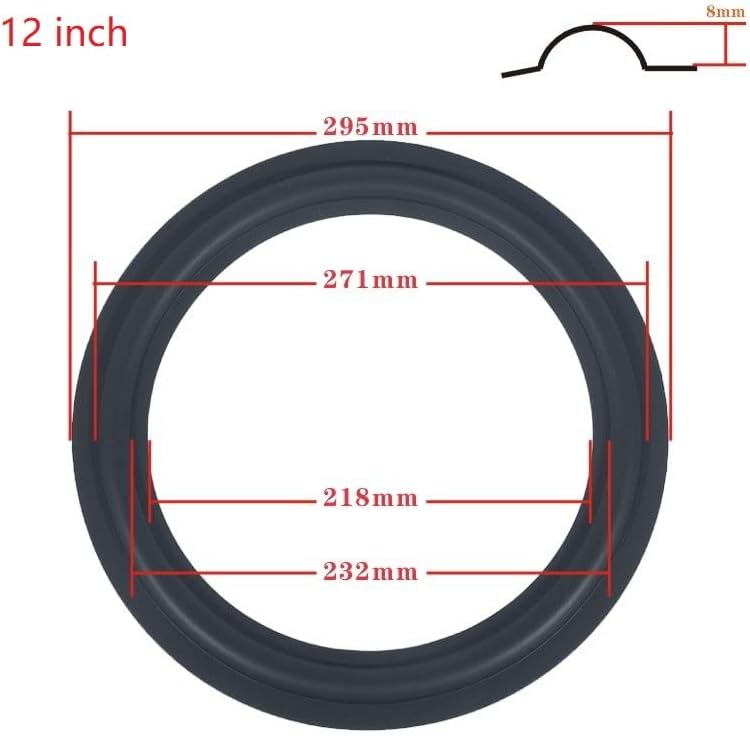 2pcs 12inch 12" Rubber Ring Black Speaker Perforated Rubber Foam Edge Surround Rings Repair Kit for Speaker Repair Kit DIY Replacement Parts image 5