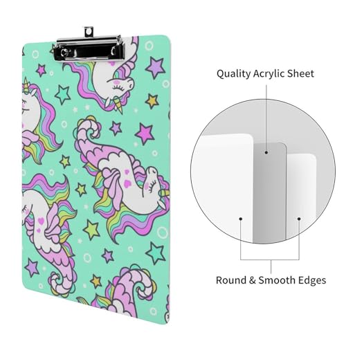 Planchette porte document hippocampe licorne A4 pour écrire debout sans table - 3